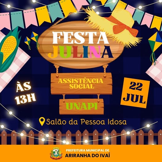 Ariranha do Ivaí promove celebração junina para idosos e comunidade em 22 de julho