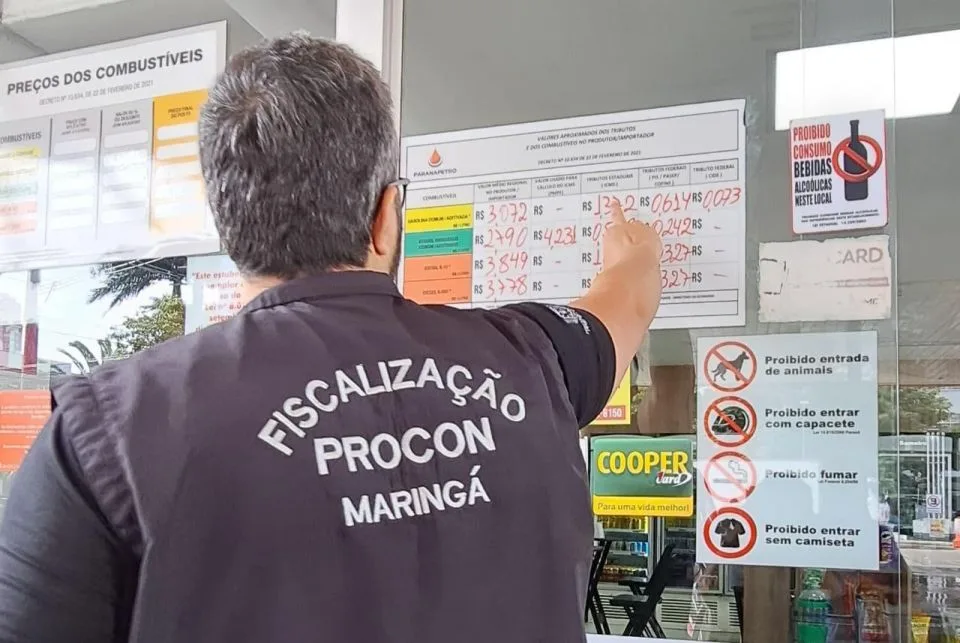 Gasolina em Maringá tem variação de 11,13% entre postos, aponta pesquisa do Procon