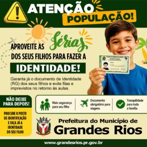 Grandes Rios: Prefeitura recomenda regularização de identidade para menores
