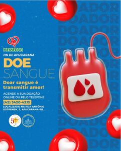 Hemepar de Apucarana solicita doadores de sangue O+ com estoques em nível crítico