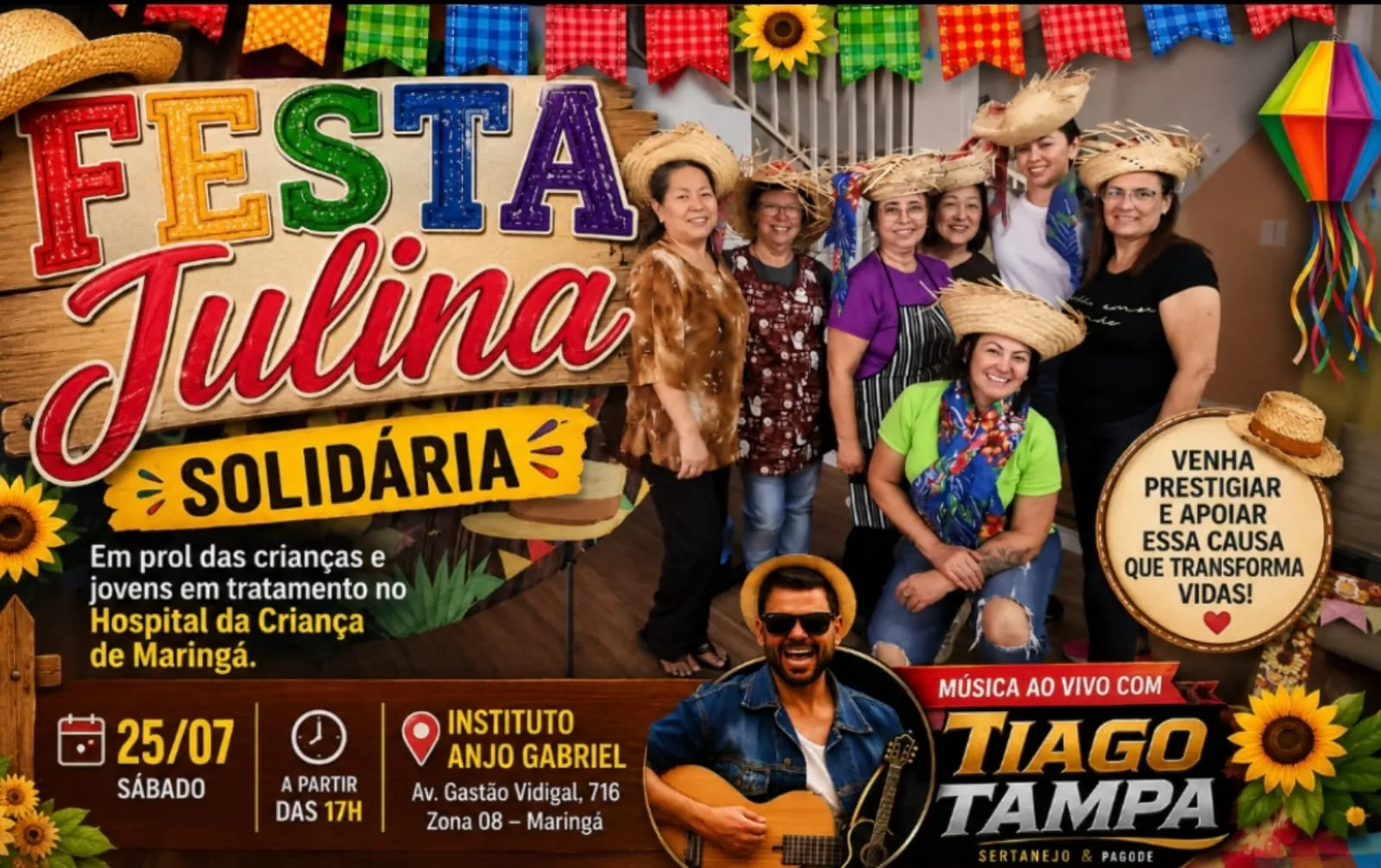 Instituto Anjo Gabriel promove festa julina solidária em Maringá