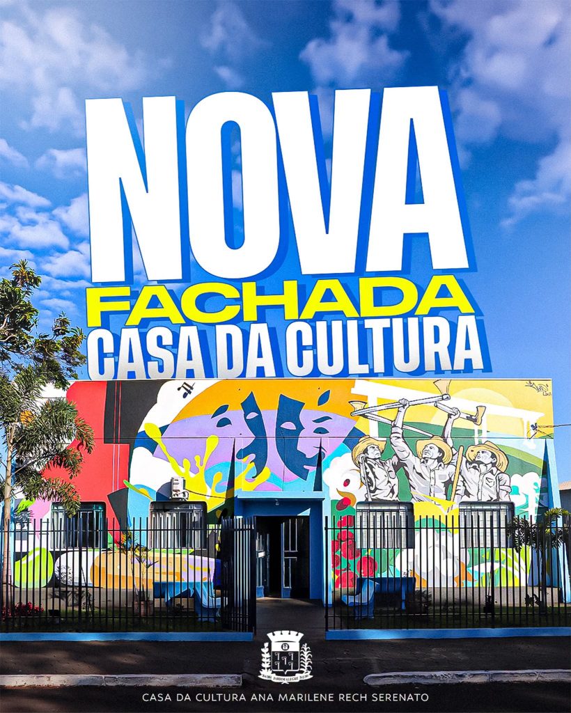 Jardim Alegre inaugura fachada renovada na Casa da Cultura com obra de arte regional