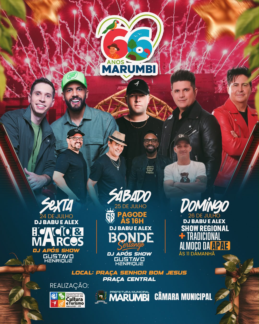 Marumbi marca 66 anos com festa de três dias e atrações musicais gratuitas