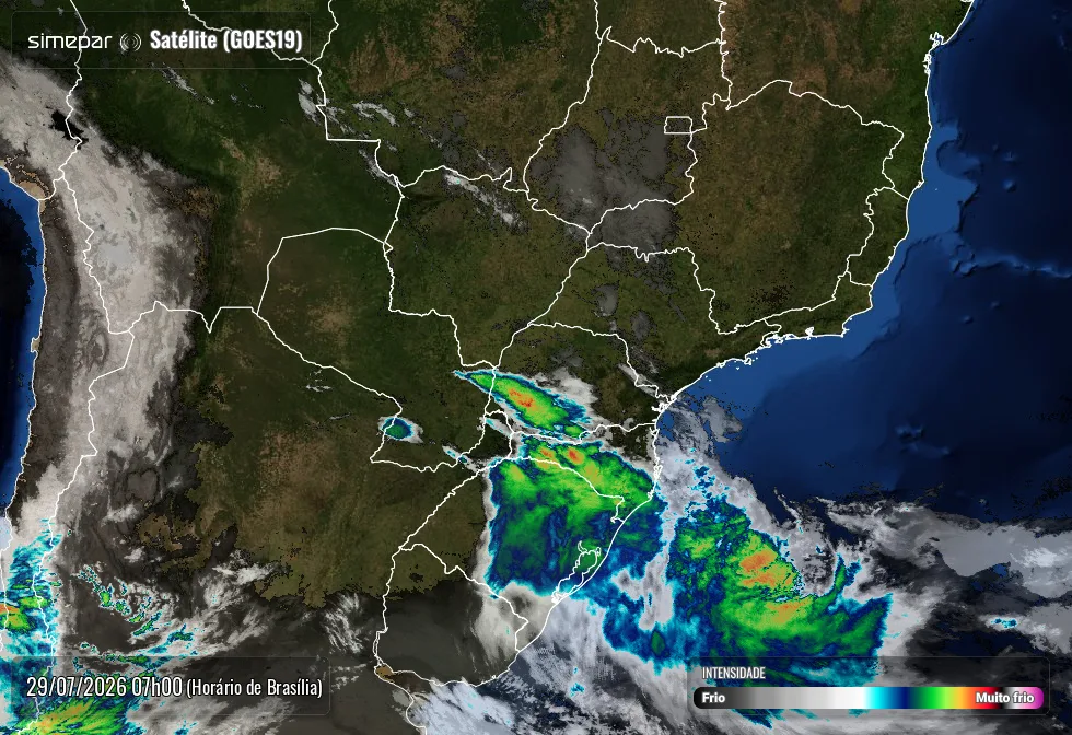 Paraná enfrenta quarta-feira instável com tempestades e ventos intensos
