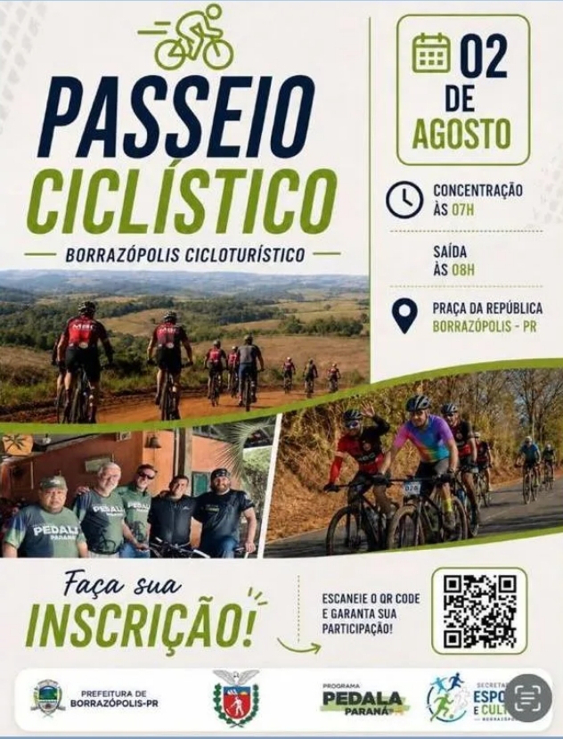 Passeio Ciclístico em Borrazópolis: inscrições abertas para evento de 2 de agosto