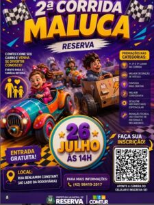 Segunda edição da Corrida Maluca acontece em Reserva com entrada gratuita