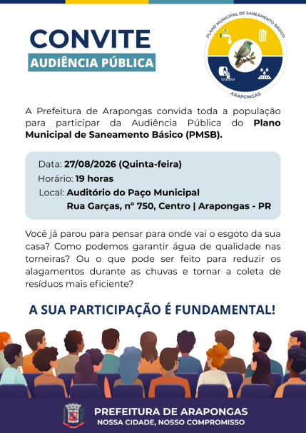 Arapongas abre audiência pública para debater saneamento básico com comunidade