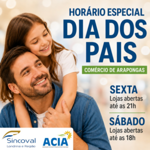 Arapongas amplia horário do comércio para fim de semana do Dia dos Pais