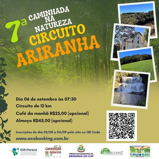 Ariranha do Ivaí convida população para 7ª Caminhada Ecológica em setembro