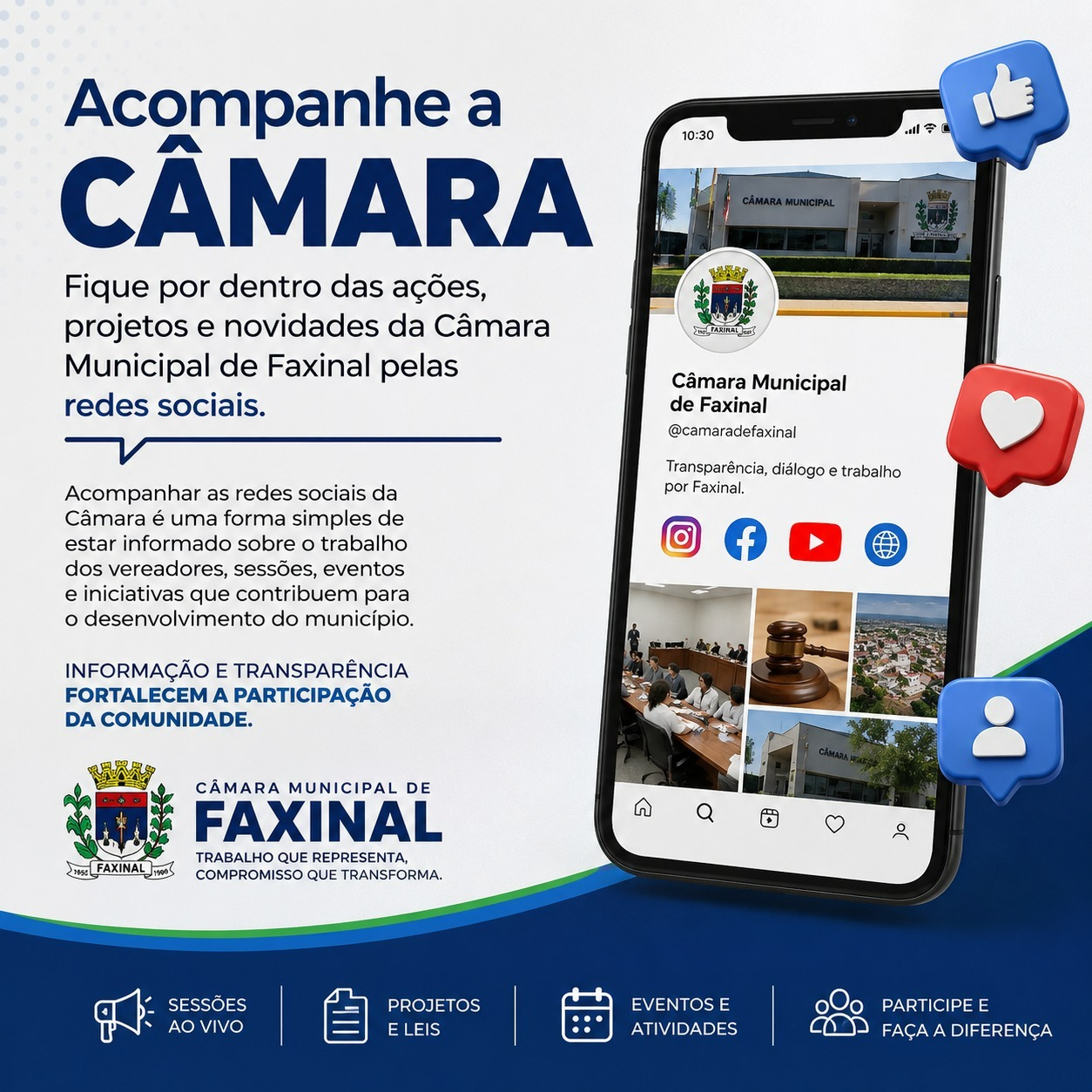 Câmara de Faxinal mantém programação de atividades legislativas e acompanhamento