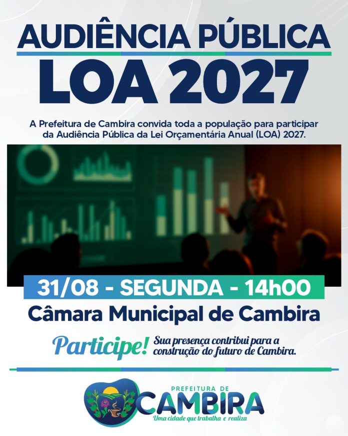 Cambira abre debate público sobre orçamento de 2027 com comunidade