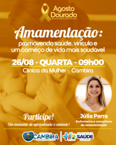 Cambira promove encontro sobre aleitamento materno nesta quarta-feira