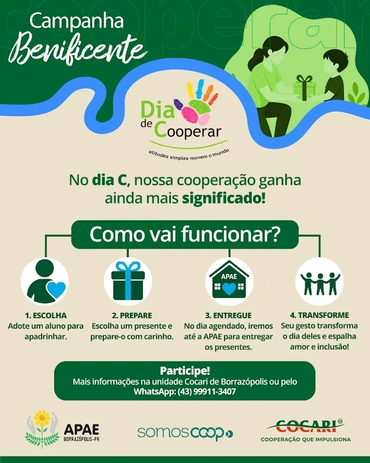 Cocari promove ação solidária: conheça a campanha de apadrinhar alunos da APAE