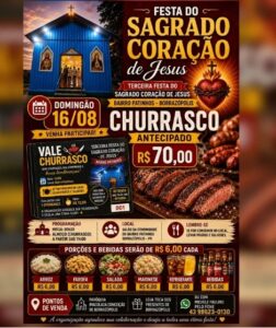 Festa do Sagrado Coração de Jesus acontece em Borrazópolis neste domingo