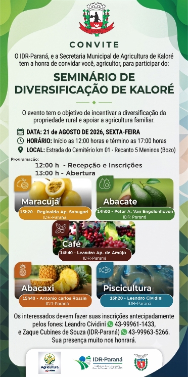 Kaloré realiza seminário sobre novas culturas para fortalecer agricultura familiar