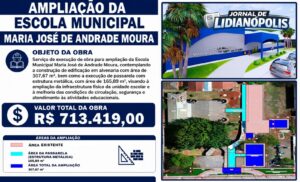 Lidianópolis investe R$ 713 mil em ampliação de escola municipal