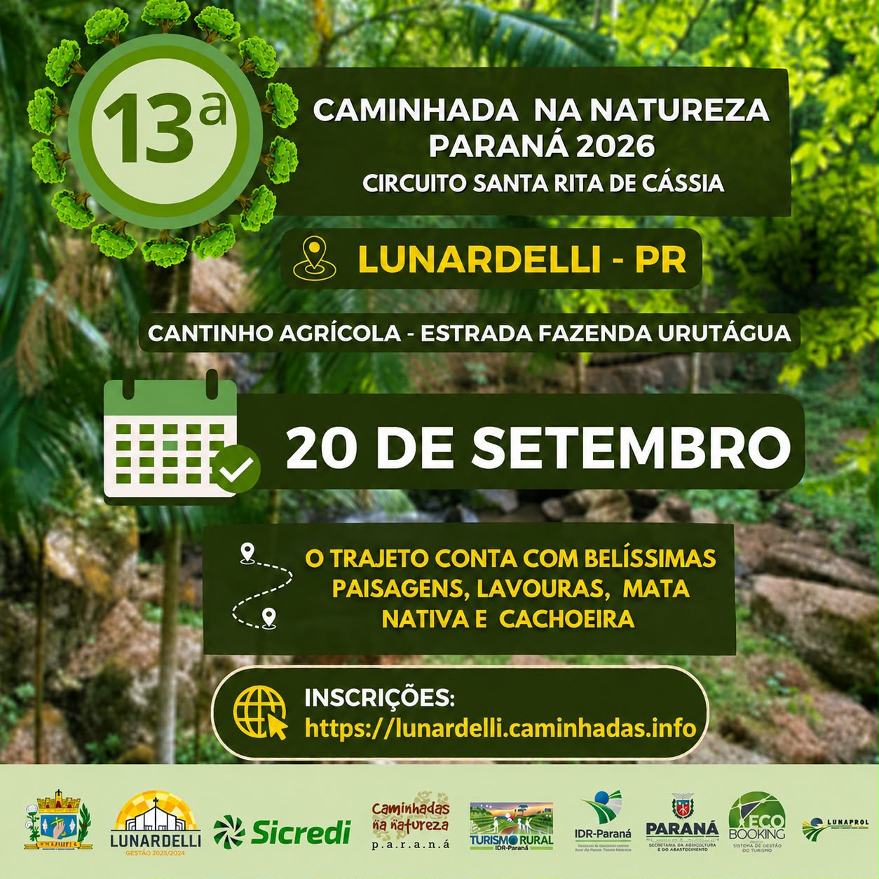 Lunardelli agenda 13ª Caminhada na Natureza pelo Circuito Santa Rita de Cássia