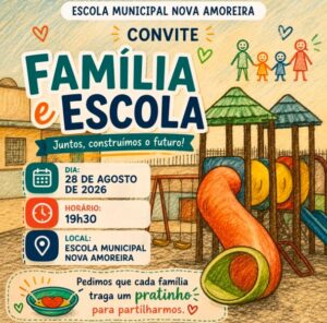 Marilândia do Sul: Escola convoca famílias para noite de apresentações e confraternização