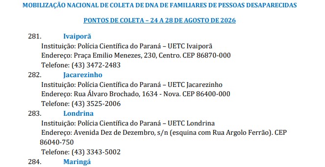 Maringá participa de mobilização nacional para coleta de DNA com polícias
