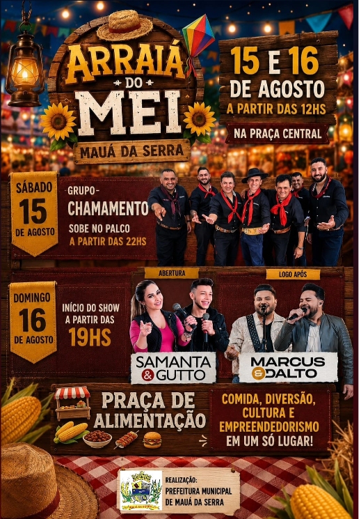 Mauá da Serra realiza festival junino com foco em negócios e desenvolvimento local
