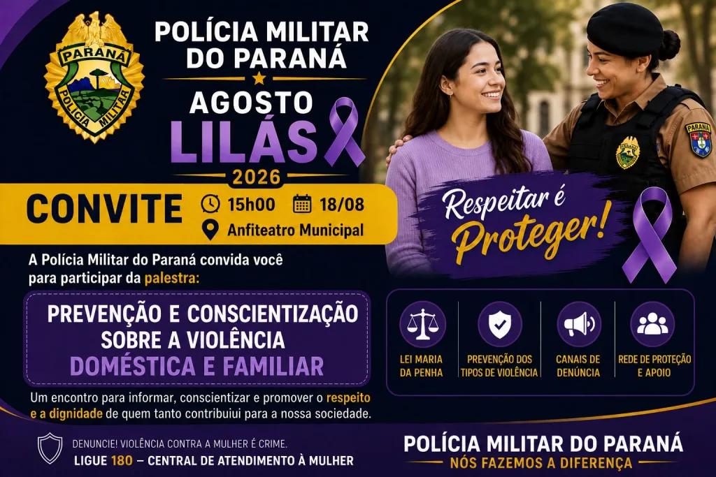 PM realiza ação de conscientização contra violência doméstica em Borrazópolis
