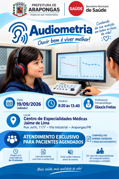 Arapongas inicia programas de saúde visual e auditiva para escolas e profissionais da Educação