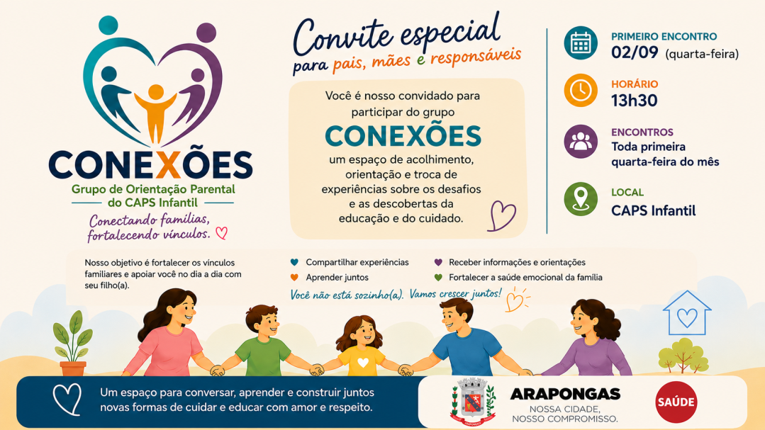 Arapongas lança programa de apoio parental no CAPS-I a partir desta quarta