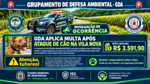 Arapongas multa dono de cão em R$ 3,5 mil após agressão na Vila Nova