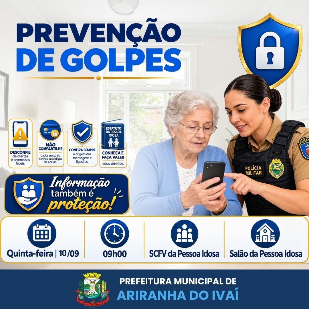 Ariranha do Ivaí promove encontro de segurança para idosos contra golpes