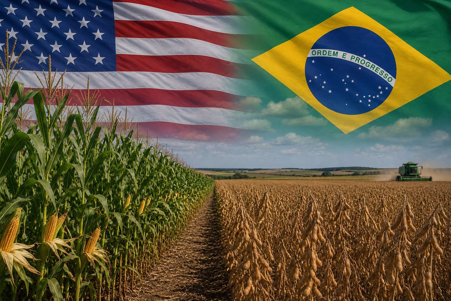Brasil equipara-se aos EUA em exportações agrícolas, marcando novo marco