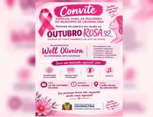 Cruzmaltina promove programação especial para Outubro Rosa no dia 2 de outubro