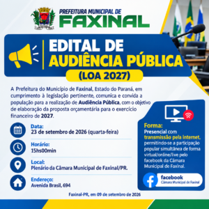 Faxinal abre discussão pública sobre orçamento de 2027 em audiência