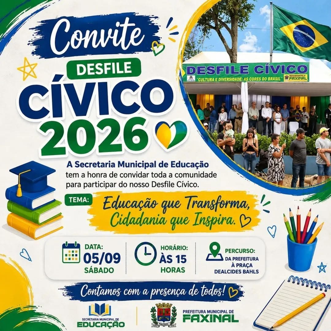 Faxinal abre programação da Semana da Pátria com tema sobre educação
