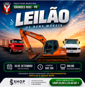 Grandes Rios coloca bens móveis em leilão público
