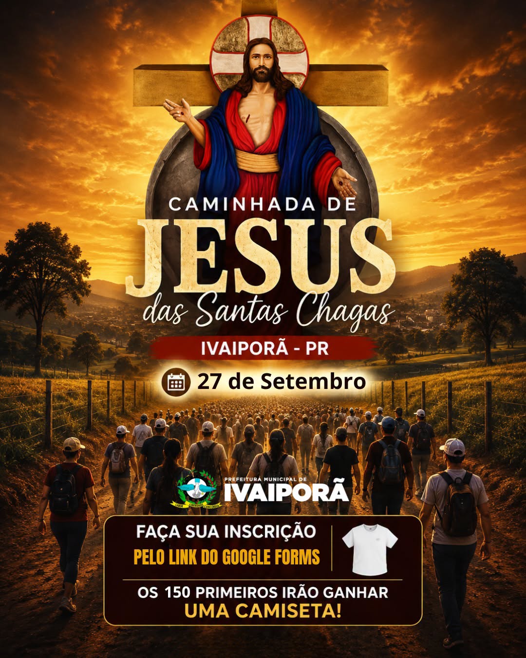 Ivaiporã realiza 5ª Caminhada de Jesus das Santas Chagas em setembro