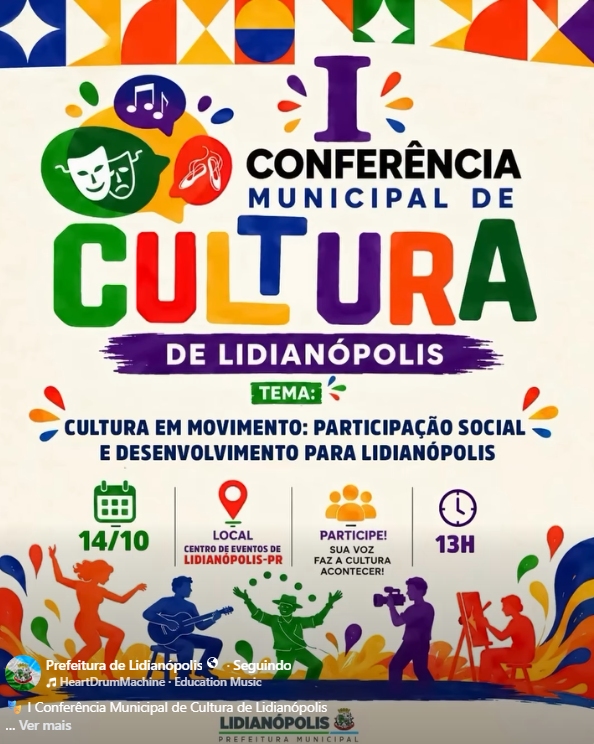Lidianópolis abre inscrições para conselheiros de cultura em primeira conferência municipal