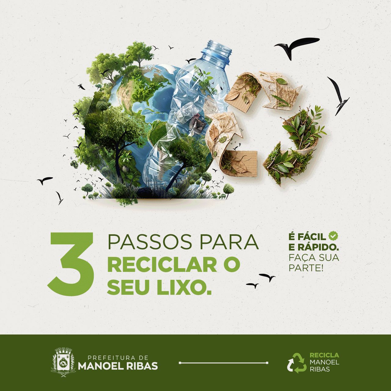 Manoel Ribas orienta população sobre três etapas fundamentais da reciclagem