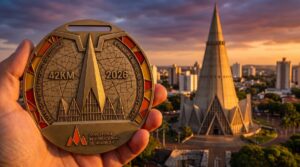 Maratona de Maringá terá medalhas com design exclusivo inspirado na Catedral