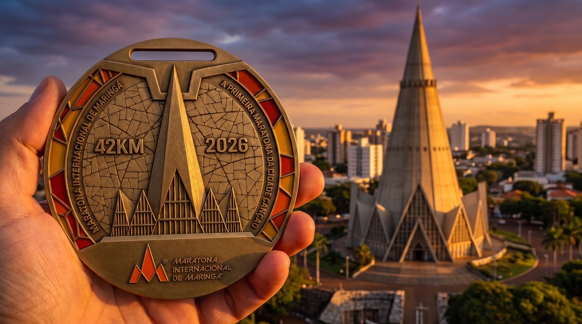 Maratona de Maringá terá medalhas com design exclusivo inspirado na Catedral