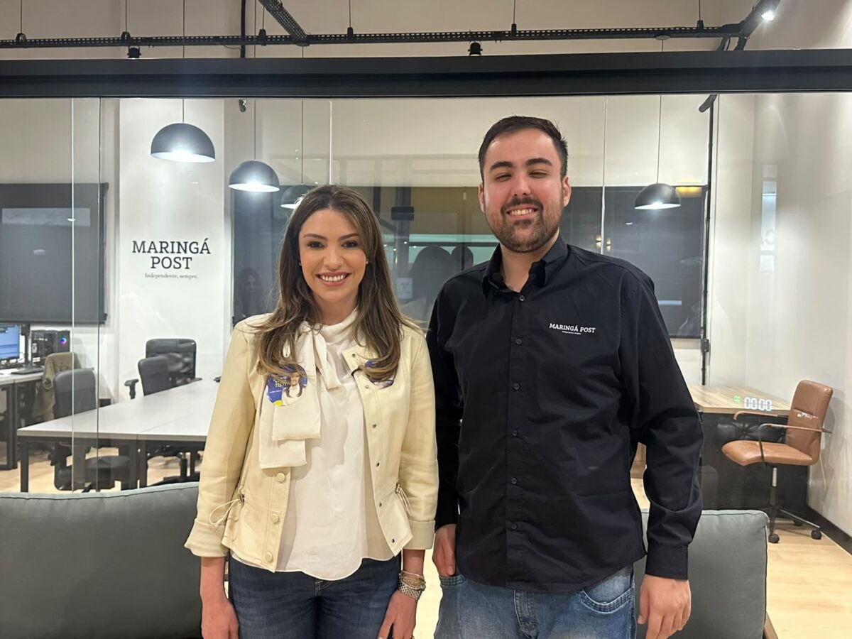 Maria Victoria grava entrevista em série eleitoral do Maringá Post