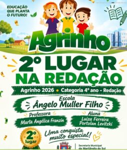 Marilândia do Sul: aluna conquista 2º lugar no Agrinho 2026 do Paraná