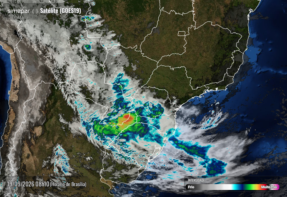 Paraná enfrenta fim de semana com temporais, granizo e chuvas intensas