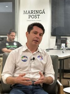 Presidente da Alep e candidato ao Senado grava entrevista em série do Maringá Post