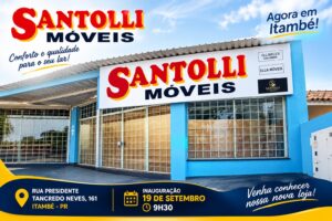 Santolli Móveis chega a Itambé com inauguração festiva e prêmios neste sábado