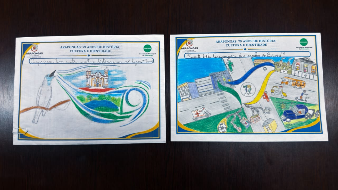 Arapongas anuncia campeões de concurso de desenhos sobre história municipal