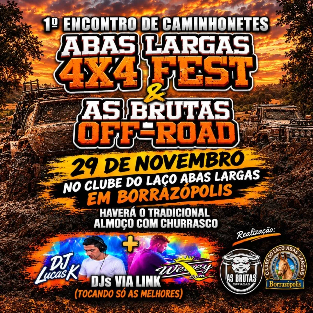 Borrazópolis recebe 1º Encontro de Caminhonetes 4x4 Fest em novembro