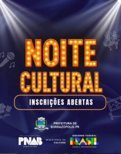 Borrazópolis recebe inscrições para Noite Cultural 2026 até 5 de novembro