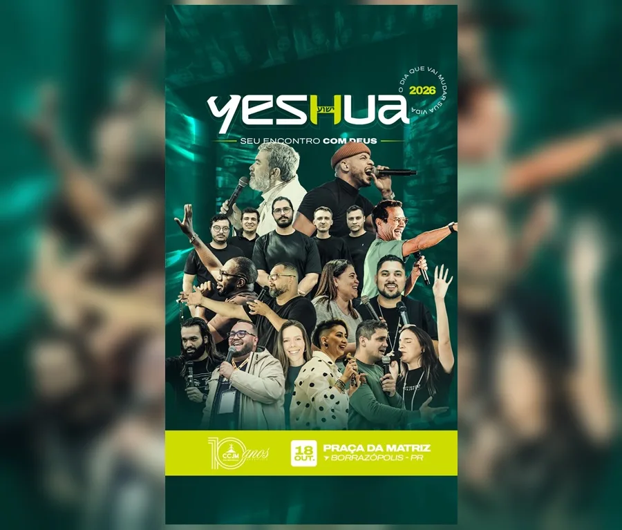 Borrazópolis recebe YESHUA 2026 e celebra 10 anos de Comunidade Jesus Misericordioso