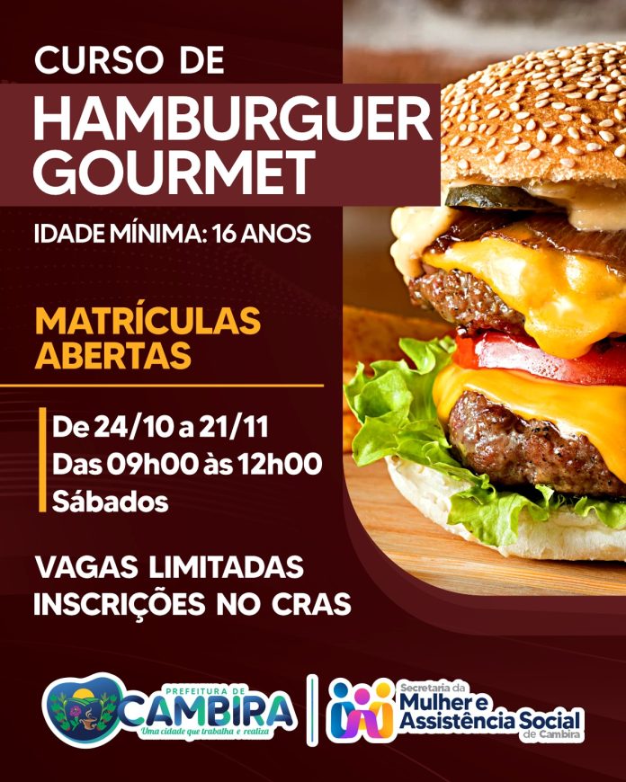 Cambira oferece curso de gastronomia gourmet com inscrições abertas