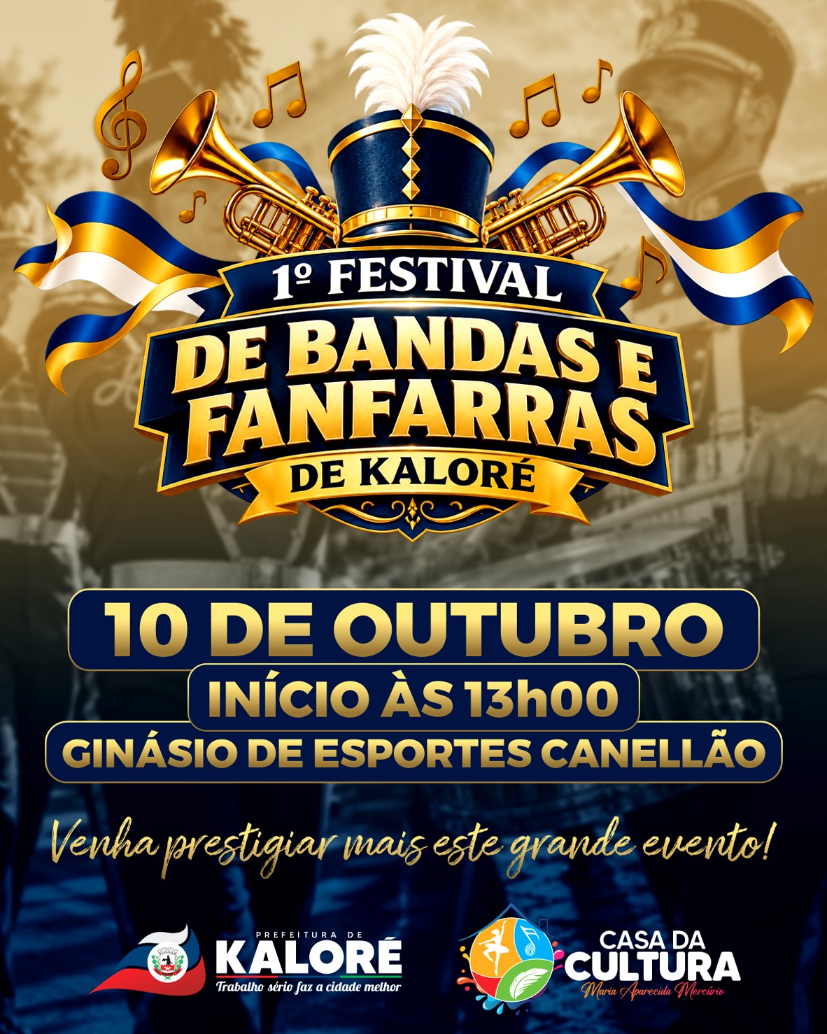 Kaloré promove 1º Festival de Bandas e Fanfarras no Ginásio Canellão